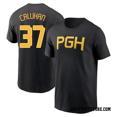 Black Men's Tyler Callihan Pittsburgh Pirates 2023 City Connect Wordmark T-Shirt
