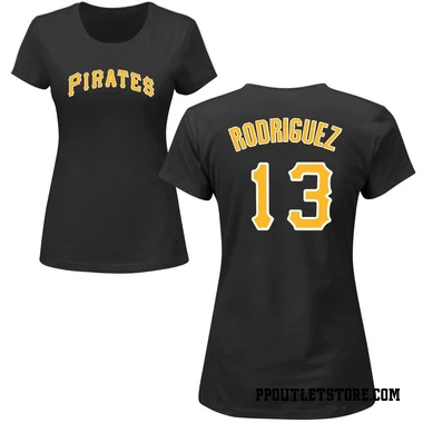 Black Women's Endy Rodriguez Pittsburgh Pirates Roster T-Shirt -